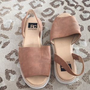 Born in California open toe sling back flats